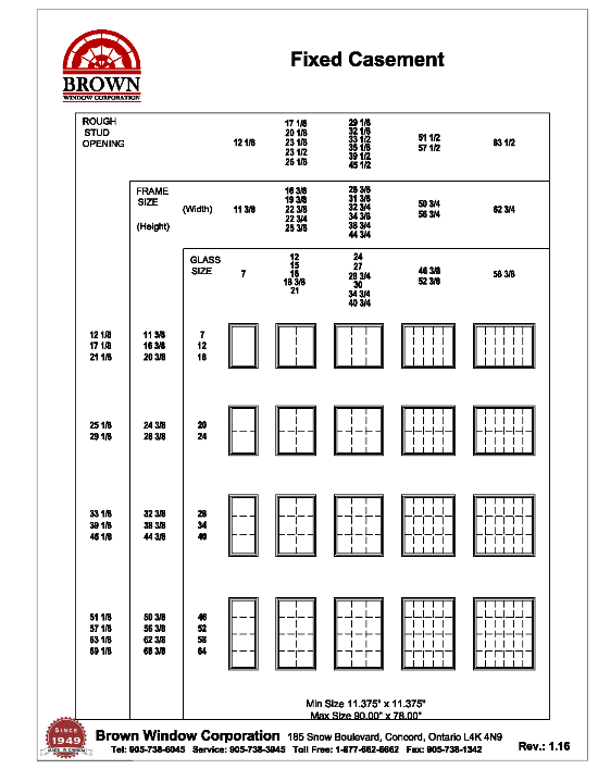 Patio Door Size Chart